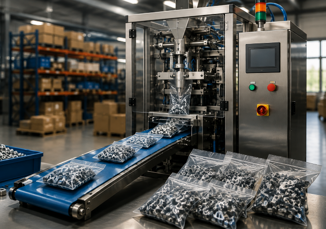 máquina de empacotar peças